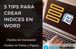 Tips para crear indice en Word