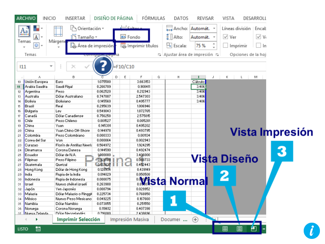 Vista de impresión Excel