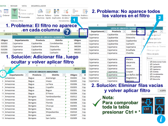 Tips antes de filtrar en EXcel