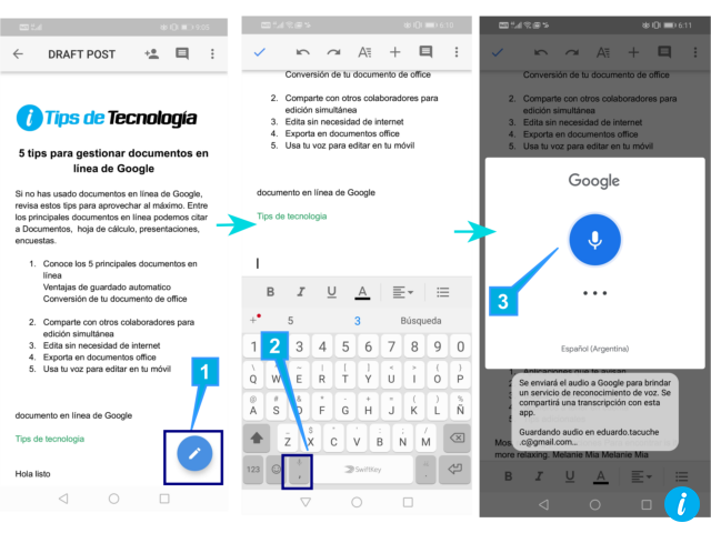 Edita con tu voz un documento de google
